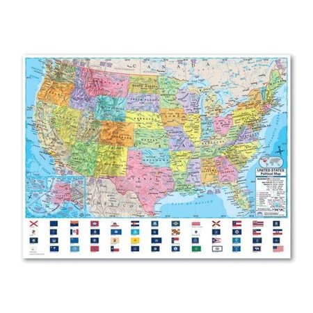 UNIVERSAL MAP GROUP LLC Universal Map 29180 US Advanced Political Rolled Map - Paper 480 x 36 in. 29180